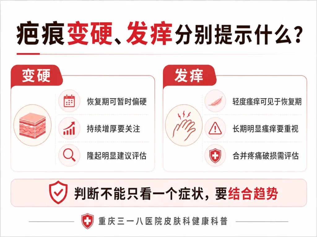 疤痕硬度和瘙痒原因示意图