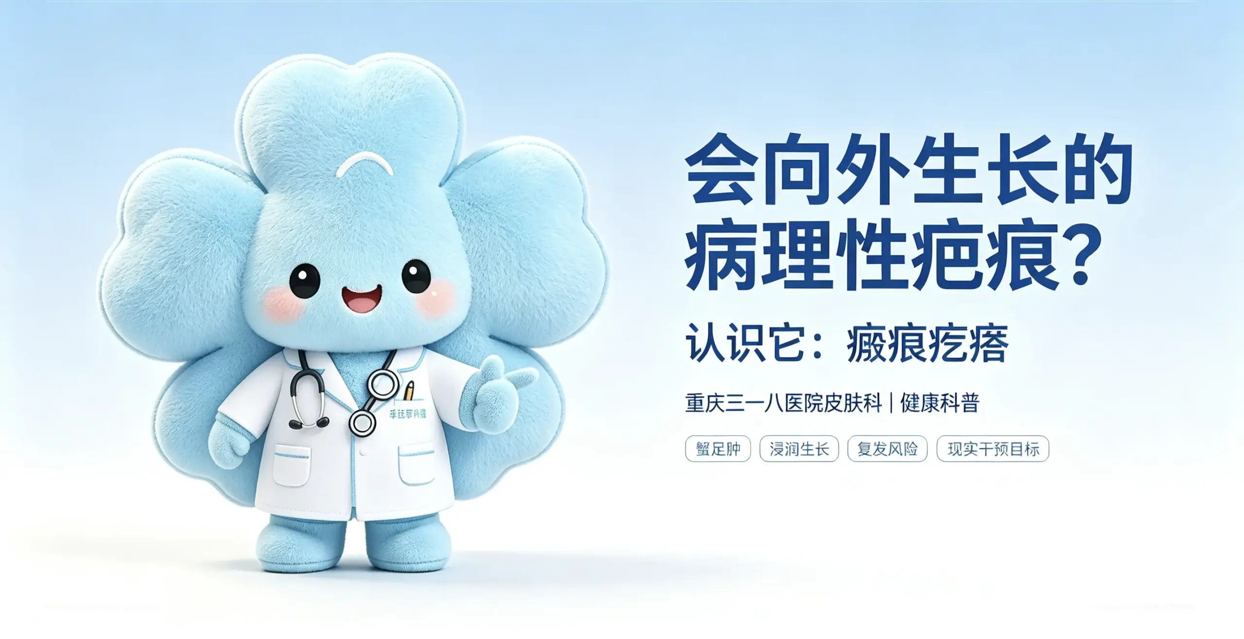 会向外生长的病理性疤痕?认识它:瘢痕疙瘩|重庆三一八医院皮肤科