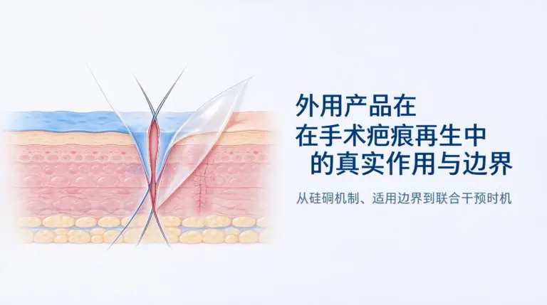 重庆三一八医院皮肤科科普，手术疤痕外用产品真实作用与边界，硅酮类疤痕药膏科普图